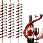 5 Pack 12 Bottle Wall Mount Wine Rack for 60 Bottles DIY Detachable Wine Storage Organizer Metal Storage Rack for Kitchen Pantry Dining Room Bar