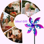 Wind Spinners Outdoor Metal, 10.63" W*37" H Pinwheels for Yard and Garden Decor, Kinetic Wind Sculpture Spinner Yard Art (Purple)