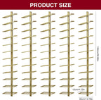 60-Bottle Wall Mounted Wine Rack, 5 Pack Modular Metal Wine Holder, Detachable DIY Wine Storage Rack, Wall Wine Bottle Display for Kitchen Dining Room Pantry Bar (Gold)