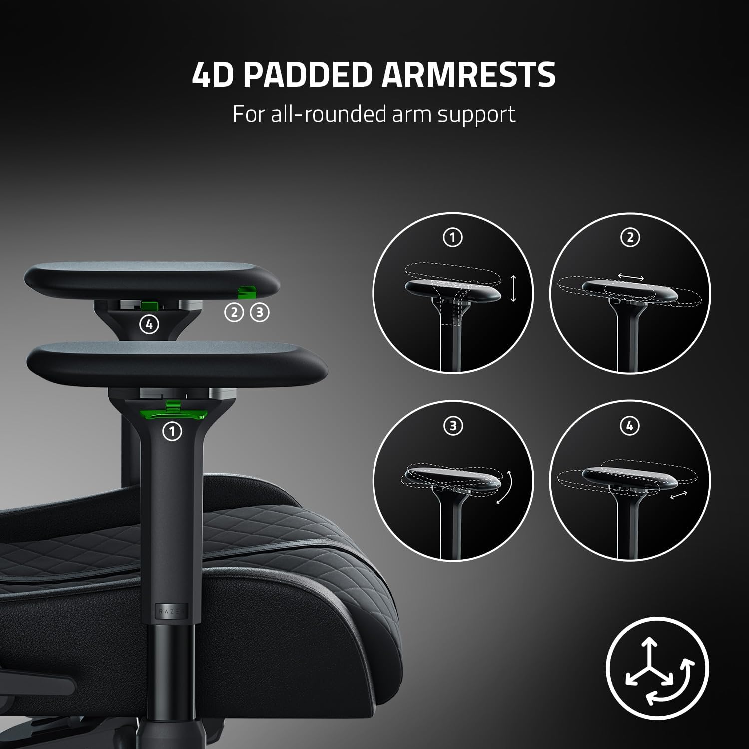 Razer Enki Gaming Chair, Built-in Lumbar Arch, All-Day Comfort, Black | Optimized Cushion Density, Dual-Textured, Eco-Friendly Synthetic Leather, Adjustable 152-degree Recline