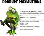 Funny Frog Sitting on Toilet, Green Frog Texting Toilet Decoration, Personalized Animal Resin Craft for Home, Office, Bathroom, Garden, Outdoor Gift