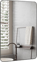 Black Bathroom Mirror,20 x 30 Inch Rectangle Wall Mirror with Wood Frame,Vanity Modern Tempered Glass Mirror for Bedroom,Entryway,Living Room