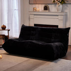 SUYOLS Bean Bag Chair, Loveseat Fireside Chair Large Bean Bag Sofa for Adults, Memory Foam Two Seater Couch Gaming Chairs with Comfy Design, Lazy Floor Sofa for Living Room, Bedroom, Dark Gray