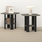 Toki Side Table, Set of 2 End Table, Nightstand, with Open Shelf, for Living Room, Bedroom, Dark Limed Oak