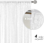 White Sequin Backdrop Curtain 4 Pieces 2FTx8FT Glitter Photography Backdrop for Party Wedding Birthday Christmas Decorations