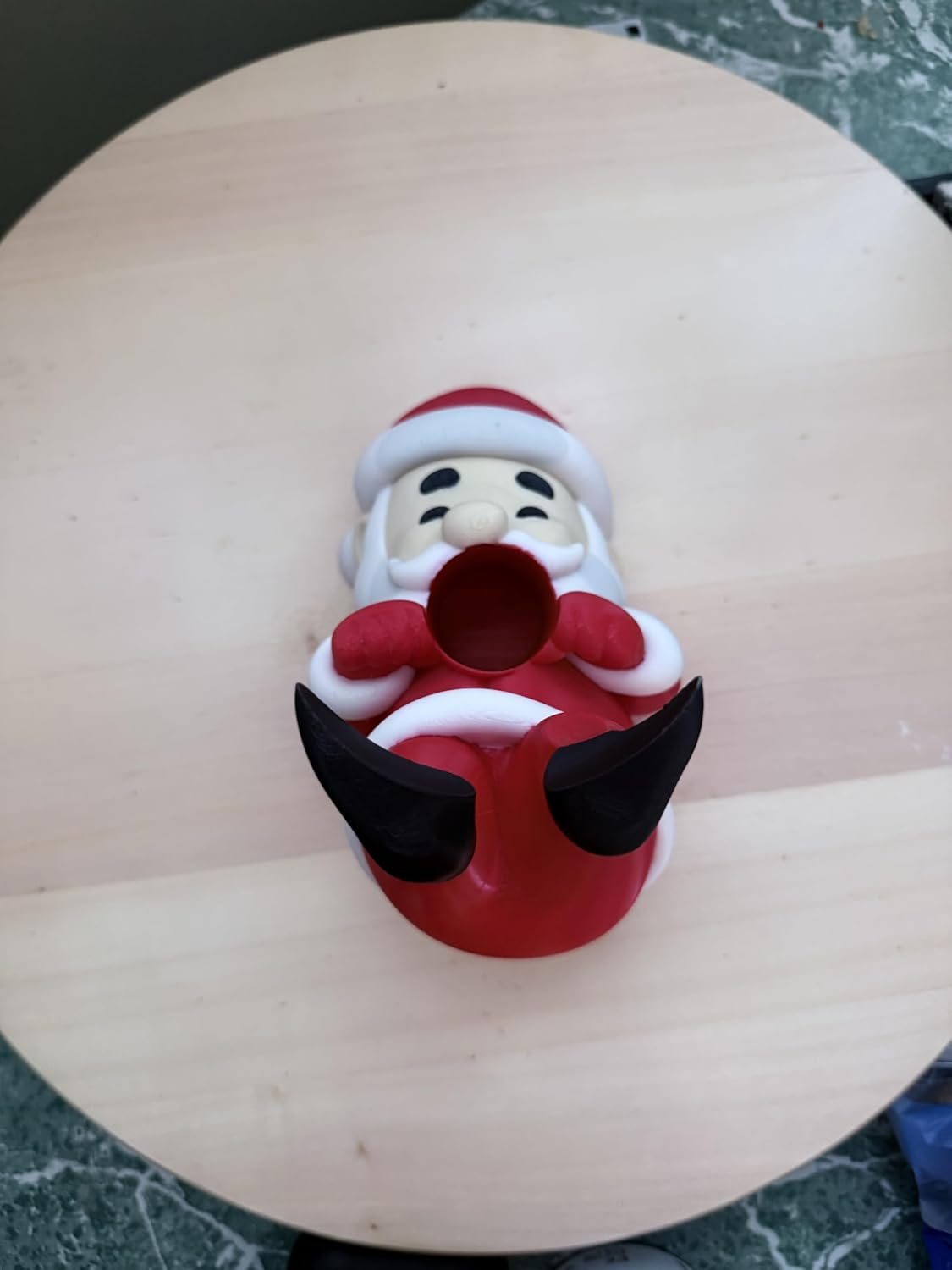 Tipsy Toes Santa Wine Bottle Holder 2.0 with Non-Slip Feet, Heavy Duty Plastic Holiday Decor, Red and White, Made in USA, Wine Bottle Display Stand