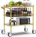 Leteuke 3 Tier Rolling Carts with Wheels, Heavy Duty Rolling Utility Cart