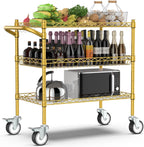 Leteuke 3 Tier Rolling Carts with Wheels, Heavy Duty Rolling Utility Cart