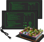 GYTF 21W Seedling Heat Mat for Seed Starting, 10" x 20.75" Waterproof Heating Pad for Indoor Plants Germination Hydroponic, MET Standard - 2 Pack