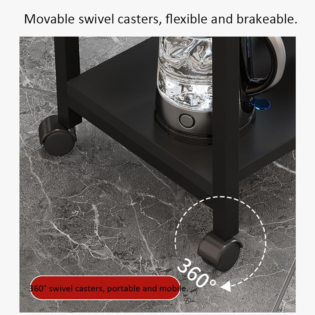 360° Rotating Small Side Table with Storage Rack, Movable Coffee Table with Railings and Removable Ashtray, Suitable for Living Room, Bedroom (Oak)