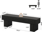 Tribesigns 63“ Extra Long Entryway Bench, Indoor End of Bed Bench for Bedroom, Farmhouse Wooden Shoe Seat Dining Bench for Dining Room, Living Room, Hallway, Black