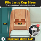 FUN FOREST Bamboo Cup Couch Holder - Non-Slip Furniture Protector, Sofa Armrest Table for Mugs & Tumblers – Weighted 16” Large Natural Bamboo Holder for Recliners and Loveseats