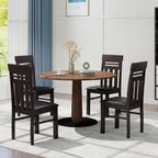 Giantex Wooden Dining Chairs Set of 4, High Back Dining Room Chairs with Padded Seat & Rubber Wood Frame, PU Leather Farmhouse Side Chairs for Kitchen Living Room
