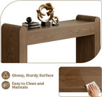 Lulive Arc Entryway Table, 47 Inch Curved Console Table for Hallway | Rounded edges and fluted texture soften narrow spaces; 11.8"D profile fits entryway, hallway, living room or behind sofa.
