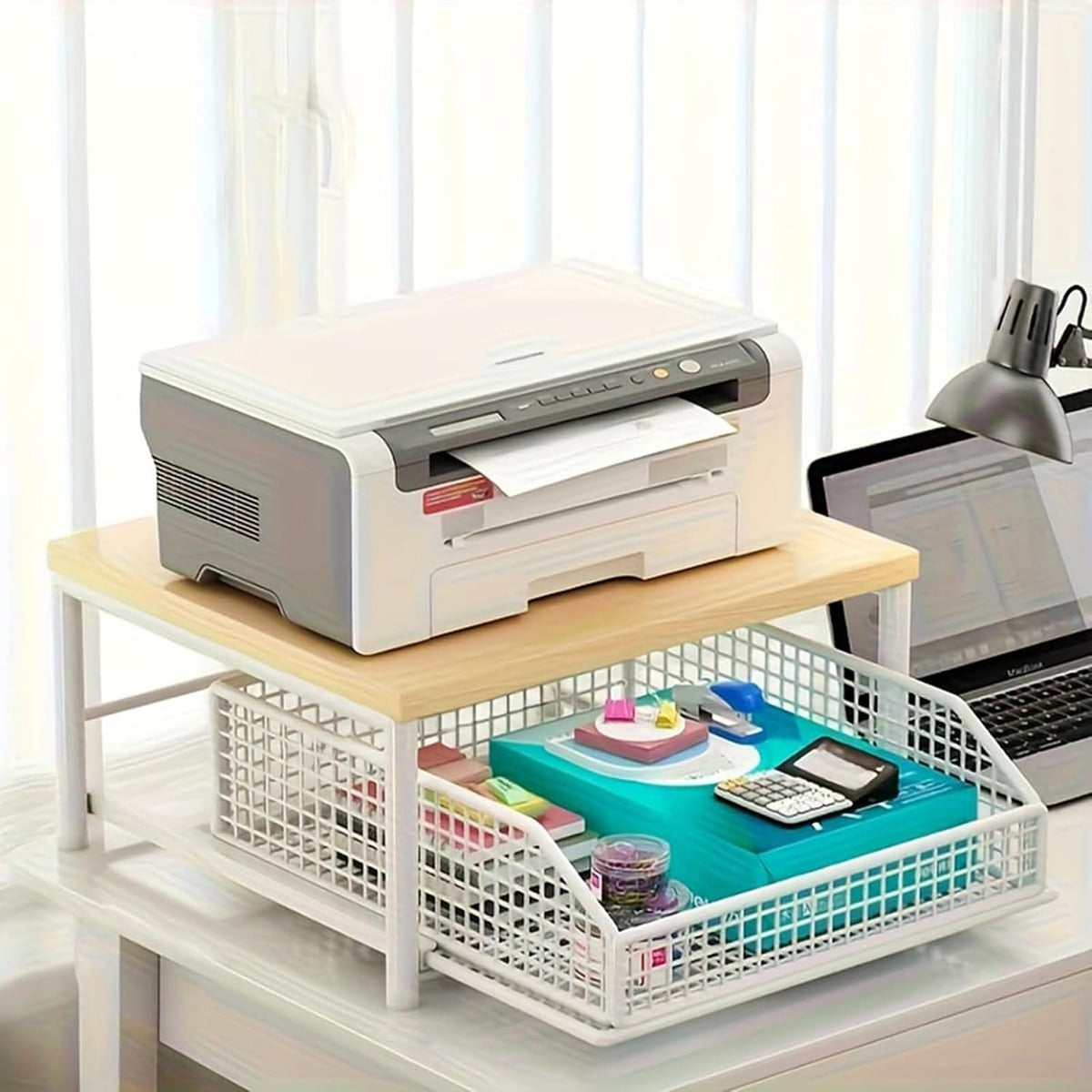 Kitchen Countertop Storage Rack with Drawers | Multi-Functional Countertop Shelf, Open Access for Easy Fetching, Simple Assembly & Effortless Wiping Clean(white)