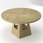 47.24 Inch Round Dining Table for 4-6 Kitchen Dining Table with Storage Shelf Wooden Pedestal Base Space Saving Design for Kitchen Dining Room Apartment Natural Farmhouse Style Only Table