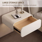 Floating Wall Mounted Night Stand with Storage Drawer, Modern Small Bed End Table for Bedroom and Small Space,Vanity Makeup Night Stands Side Table(Khaki,45cm/17.7in)