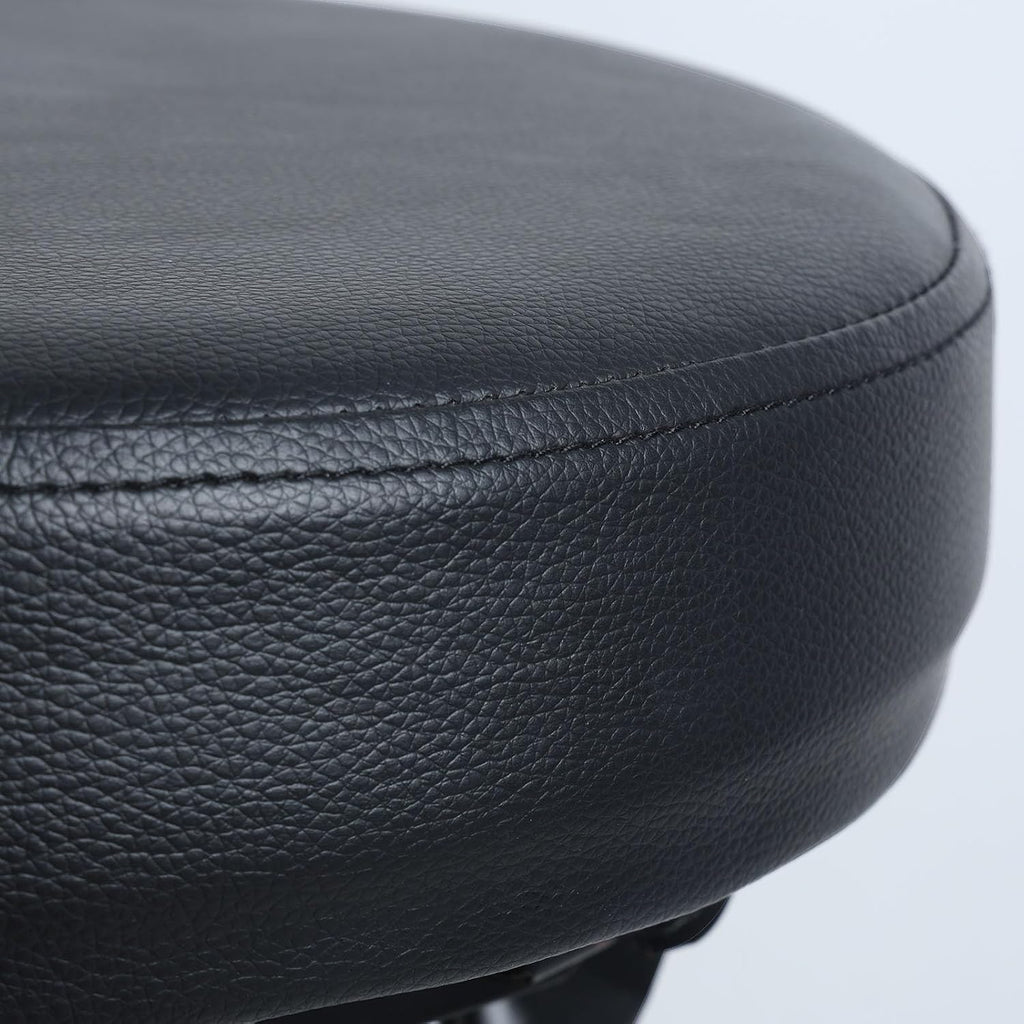 Guitar Stool, Foldable Padded Seat with Built-in Stand & Footrest, Retractable Hook Non-Slip Feet for Acoustic Electric Bass Home Studio Practice (Black-B)