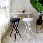 Home Folding Stool, Heavy Duty Folding bar Stool Collapsible Padded Round Stool with 300 Pound Capacity (Color : White, Size : 24in) 1