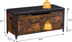 GAOMON Storage Chest, Wooden Storage Trunk with Metal Frame, Entryway Shoes Bench with Cushion, Large Storage Organizer, 39.4" Lift-Top Storage Chest with 2 Hinges for Bedroom, Living room