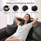2 Square Cloud Footstool for Living Room, No Assembly Modular Corduroy Convertible Seat, Modern Style Sofa Accessory for Lounge or Bedroom