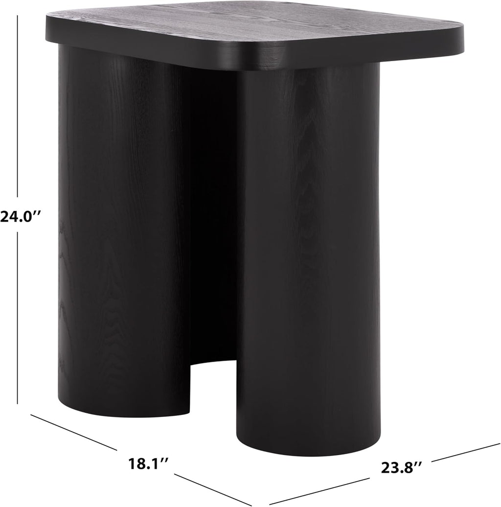 SAFAVIEH Home Collection - Ahani Modern End Table, Black Accent Side Table with Sculptural Cylinder Legs (ACC2315B)