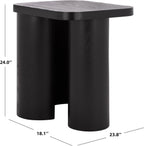 SAFAVIEH Home Collection - Ahani Modern End Table, Black Accent Side Table with Sculptural Cylinder Legs (ACC2315B)