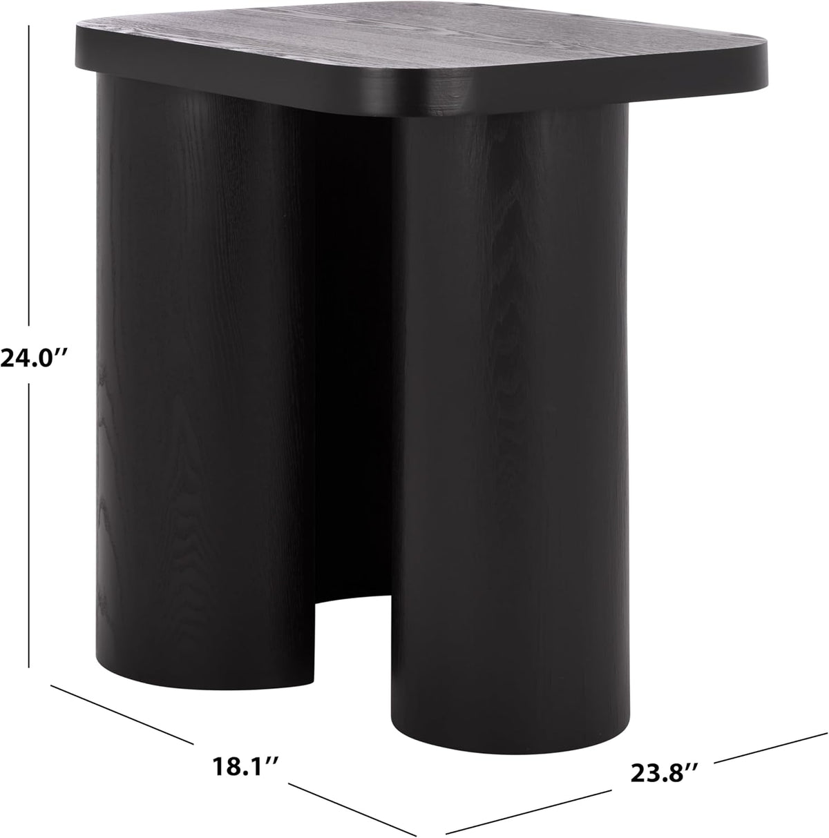 SAFAVIEH Home Collection - Ahani Modern End Table, Black Accent Side Table with Sculptural Cylinder Legs (ACC2315B)