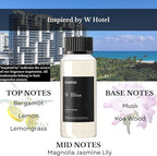 W Magic Hotel Diffuser Oil Inspired by W Signature Hotel - 120 mL 4.06 fl oz - Aromatherapy Fragrance Inspired by 5-Star Hotels | Notes of Bergamot, Lemongrass, Jasmine
