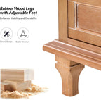 End Table Set of 2 with Charging Station, Solid Wood Organizer with 3 Drawers & Pull-Out Shelf, Farmhouse Bedside Table for Living Room, Acorn