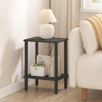 TUTOTAK End Table, Set of 2, Side Table, Nightstand, 2-Tier Storage Shelf