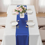 SHEJIZE 20 Pack Royal Blue Satin Table Runner 12x108 Inches Long, Bright Silky Smooth Satin Table Runner Table Decor for Wedding Banquet Christmas Prom Event Birthday Party