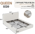 DNYN Queen Cloud Bed Frame with Cushion Headboard and 360° Foam Surround