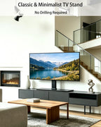 Universal Motorized TV Mount with Remote - Motorized TV Stand with Tempered Glass Base, TV Lift for Desktop and Floor