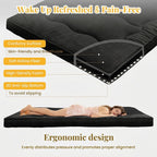 cidludto Japanese Futon Mattress Full Size Foldable, 4" Floor Mattress Futons Sofa Couch Bed for Adults, Thicker Tatami Mat Sleeping Pad, Floor Futons Cushions, Black