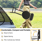 Folding Stool with Back Support, 24 Inch Portable Collapsible Bar Stool | with Padded Seat, Cushioned Foldable Chair for Kitchen, Camping, Adults & Indoor Outdoor Use