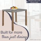 Alaterre Furniture Newport Dining Table for 4 – Rustic Industrial 42” x 36” Kitchen Table with Gray Faux Concrete Top & Light Amber Wood Legs