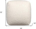 HomeRoots 18" Ivory Polyester Cube Outdoor Pouf Ottoman