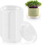 60 Pack 6 Inch Plant Saucer Clear Plant Saucers for Indoors Flower Pot Saucers Small Plants Plate Dish Succulent Pot Saucer Plants Trays for Pots Bulk Plastic Tray for Flower Cactus Nursery Pots