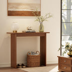AQIMUELE Walnut Console Table Thin Rubberwood Minimalist Mid-Century Style | Stable and Sturdy 39.4" W x 11.8" D x 31.5" H for Entryway/Sofa Back
