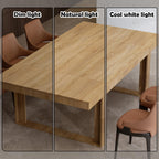 WOODTIME 86.6" W Dining Table for 8-10 People, Versatile Modern Wooden Dinner Table Kitchen Table for Dining Room Conference Room, Brown