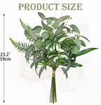 Artificial Greenery Stems Box Set, 5 Kinds Mixed Eucalyptus Leaves Silver Dollar Fern Monstera Leaf Faux Plants Bulk for DIY Bouquets Wedding Floral Arrangements Table Centerpieces Vase Decor