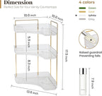 Aveniee Corner Bathroom Counter Organizer, Bathroom Countertop Shelf Makeup Storage, Clear Perfume Tray Holder (3 Tiers, White)