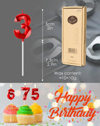 Red Birthday Candles for Cake, Number 13 Candle for 13th Birthday Decorations, 3D Design Cake Topper Decorations for Boy Girl Women Men Birthday Theme Party Anniversary Celebration Supplies