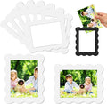 Kingdder 12 Pcs Scalloped Magnetic Picture Frame for Refrigerator 4 x 6 White Reusable Picture Frame Magnets Decorative Photo Holders for Fridge Home School Office Kitchen Locker Decor