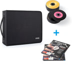 LIOVODE DVD Case 200 DVDs and 100 Booklets Capacity, CD/Blu-ray Storage Binder Case with Booklet Inserts Media Organizer Holder Black Blu ray Wallet for Car (200 Capacity)