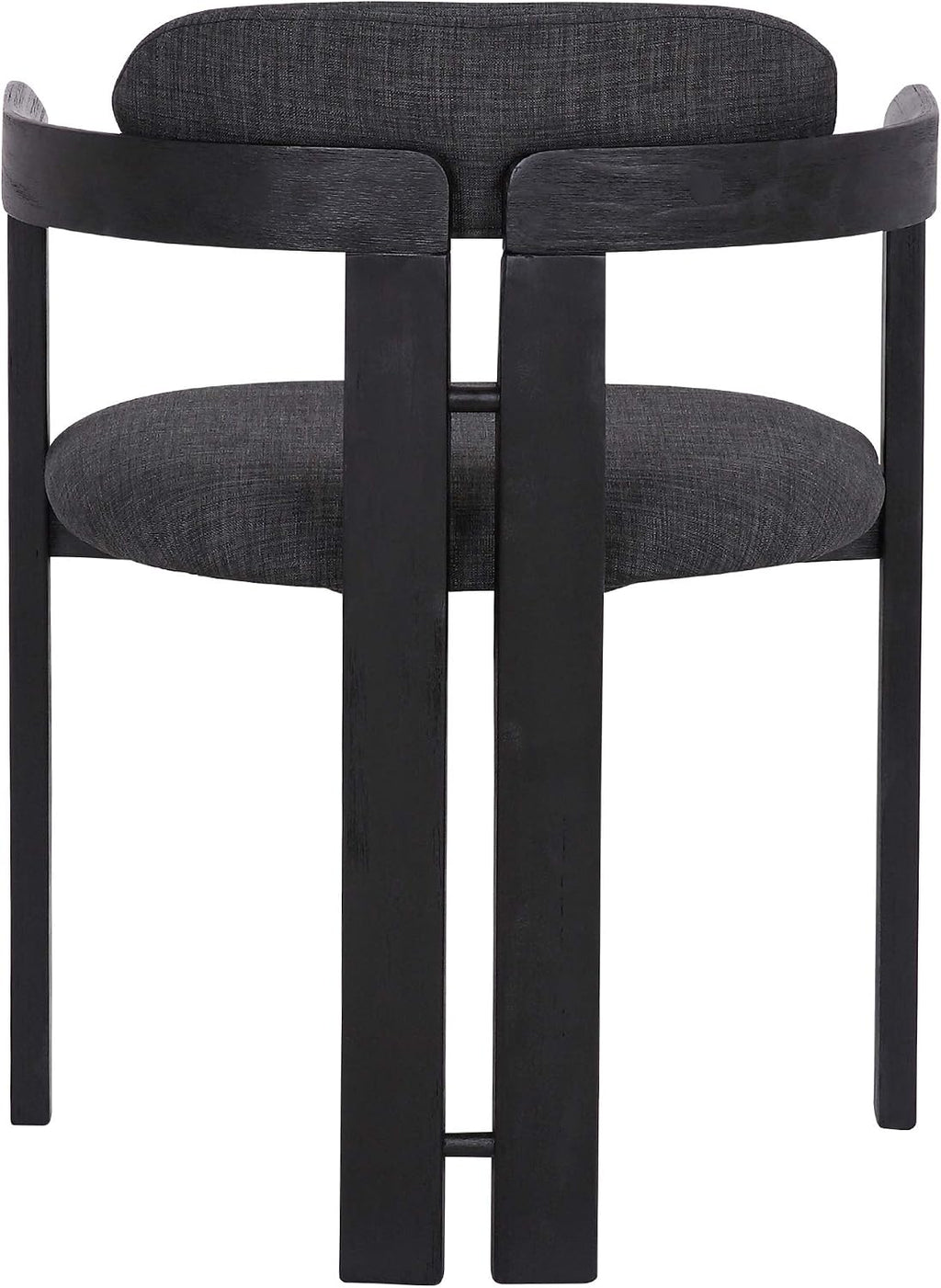 Armen Living Jazmin Contemporary Dining Chair in Black Brushed Wood Finish and Charcoal Fabric - Set of 6