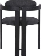 Armen Living Jazmin Contemporary Dining Chair in Black Brushed Wood Finish and Charcoal Fabric - Set of 6