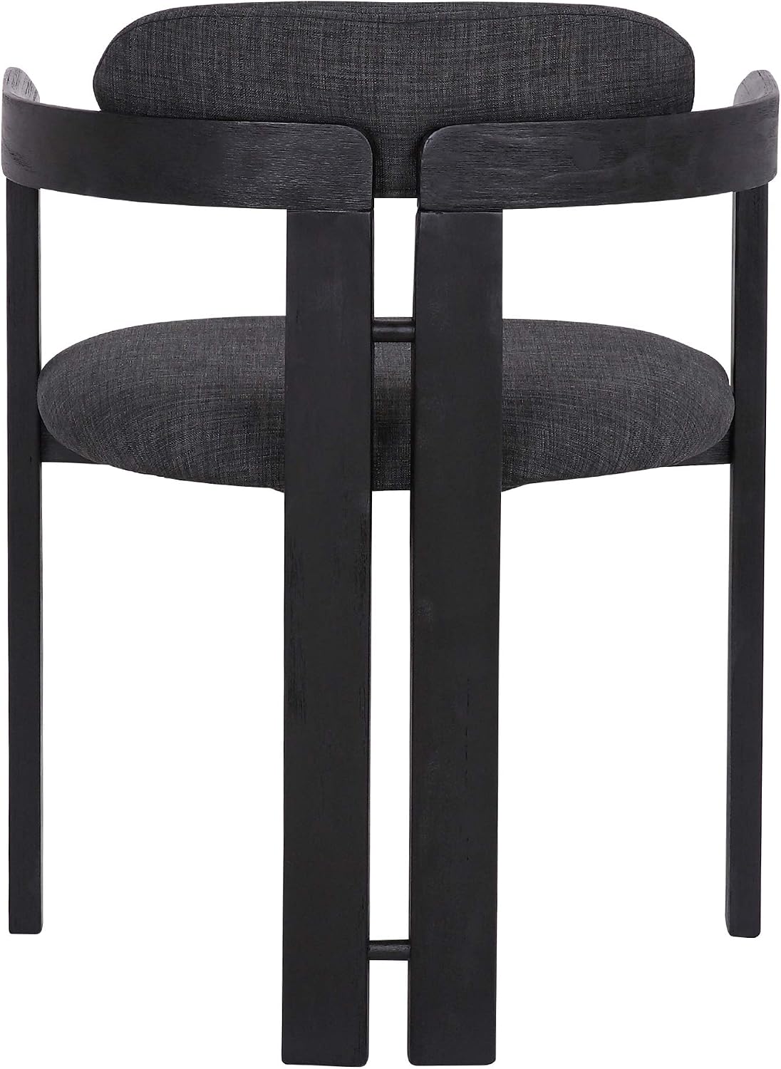 Armen Living Jazmin Contemporary Dining Chair in Black Brushed Wood Finish and Charcoal Fabric - Set of 6