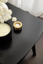 Kate and Laurel Louena Mid-Century Rectangle Wood Side Table, 22 x 20 x 24, Black, Modern Decorative Two-Tier End Table for Use as a Bedroom Nightstand or Apartment Living Room Accent
